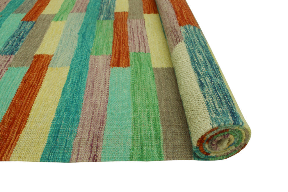 Winchester Kilim Kabir Rust/Beige Runner, 2'8x12'10