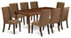9-Piece Dinette Set, 8 Chairs and Table Solid Wood, Mahogany