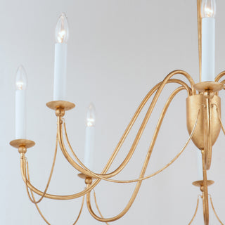 Maxim 12168 Plumette 8 Light 36"W Taper Candle Chandelier - Gold Leaf
