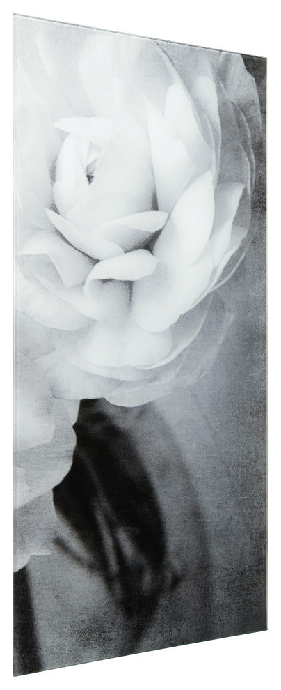 "Dark Ranunculus I B" Frameless Reverse Printed Tempered Art Glass Wall Art