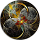 Symmetrical Brown Fractal Flowers, Digital Art Round Wall Art, 11"