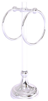 Pacific Grove 2 Ring Vanity Towel Ring with Twisted Accents, Polished Chrome