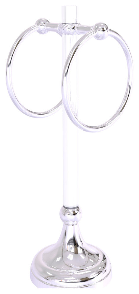 Pacific Grove 2 Ring Vanity Towel Ring with Twisted Accents, Polished Chrome