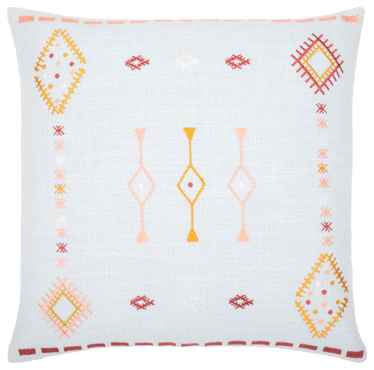 Surya Zina Pale Blue Pillow Shell With Down Insert 18"H X 18"W