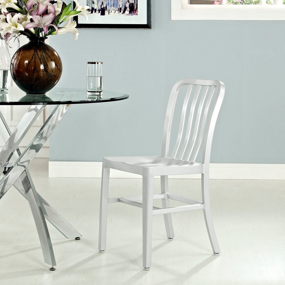 Modern Contemporary Kitchen Dining Side Chair Silver