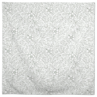 Doodle Flower Pattern Green 58x58 Tablecloth