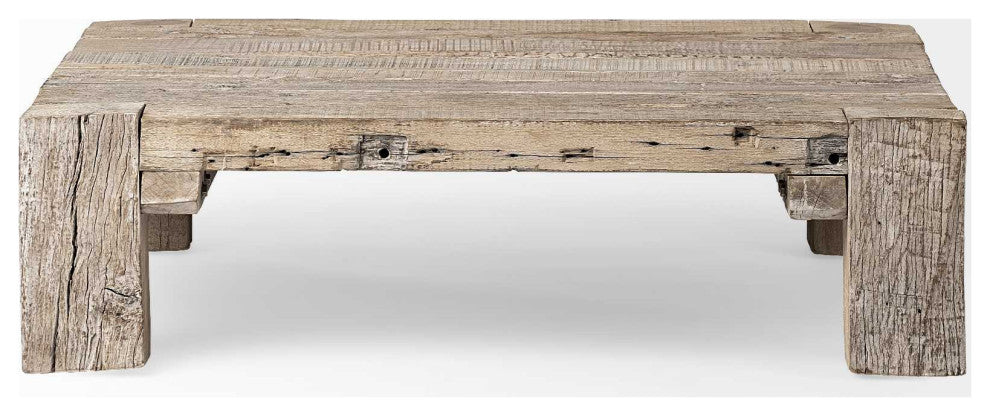 48" Natural Rectangular Distressed Coffee Table