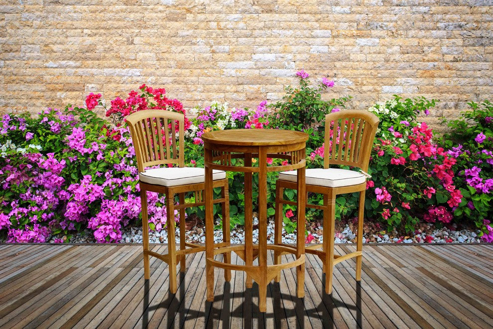 Teak Wood Orleans Outdoor Patio Bar Table, made from A-Grade Teak Wood, Small