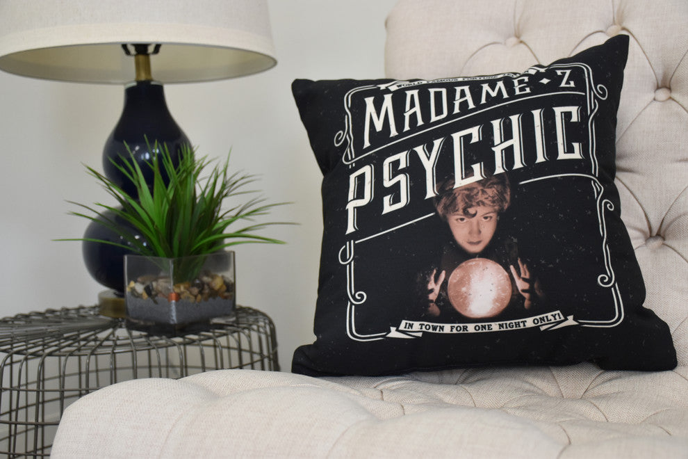 Madame Psychic 26" Cream Halloween Print Decorative Throw Pillow