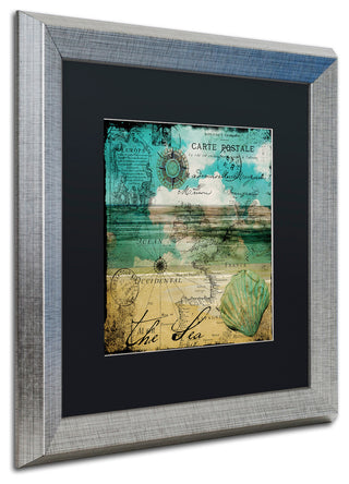 Color Bakery 'Ocean Clouds II' Matted Framed Art, Silver Frame, Black Mat, 16x16