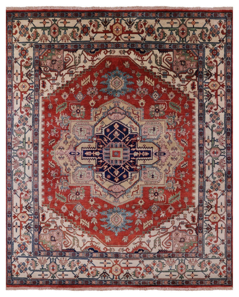 8' 0" X 9' 10" Handmade Heriz Serapi Wool Rug - Q16015