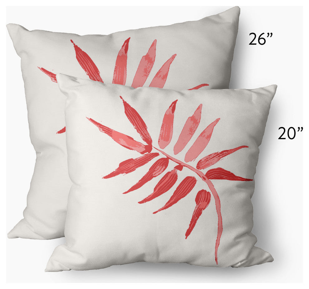 Frond Decorative Throw Pillow, Pink, 26"x26"