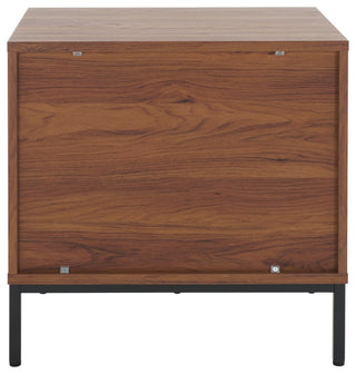 Safavieh Lylia 2 Drawer Nightstand, Walnut/Black
