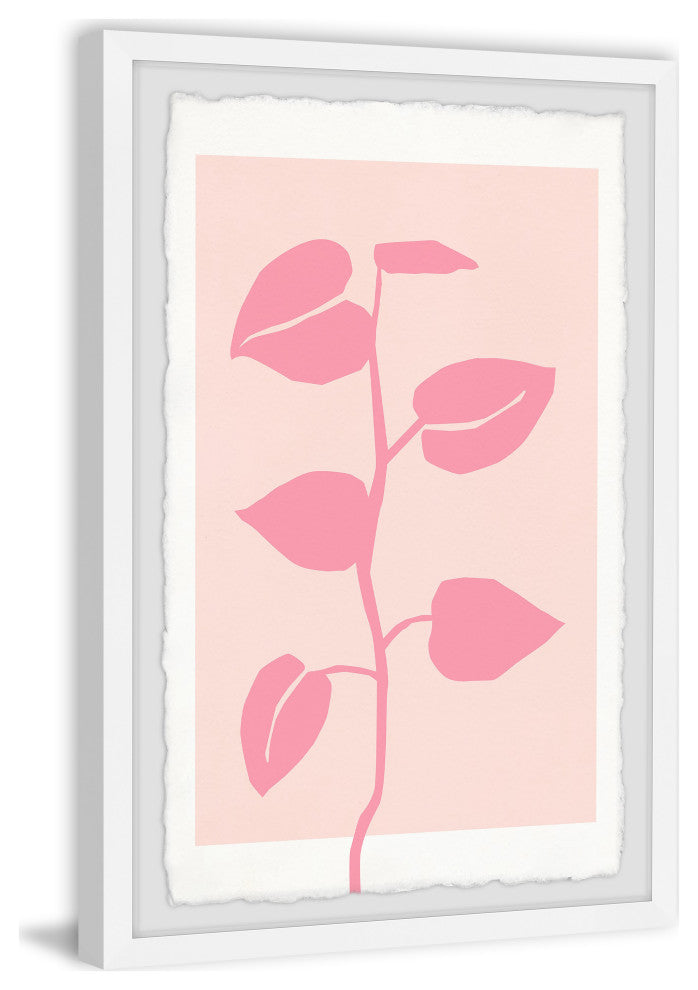 "Pink Houseplant" Framed Painting Print, 20x30