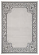 5" x 7" Gray Ornate Border Indoor Outdoor Area Rug