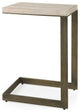 Modern Natural Wash And Golden C Shape Tv Table