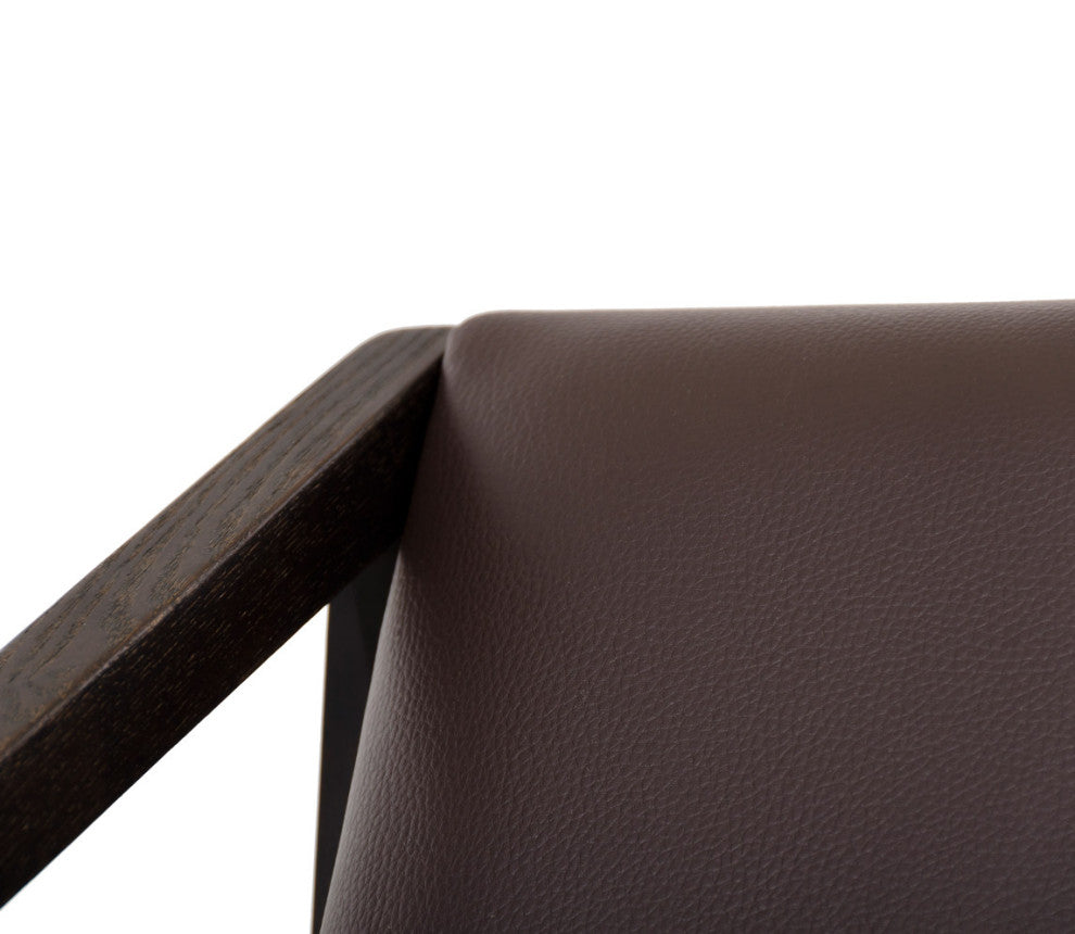 HomeRoots 29" Brown Eco Leather Lounge Chair
