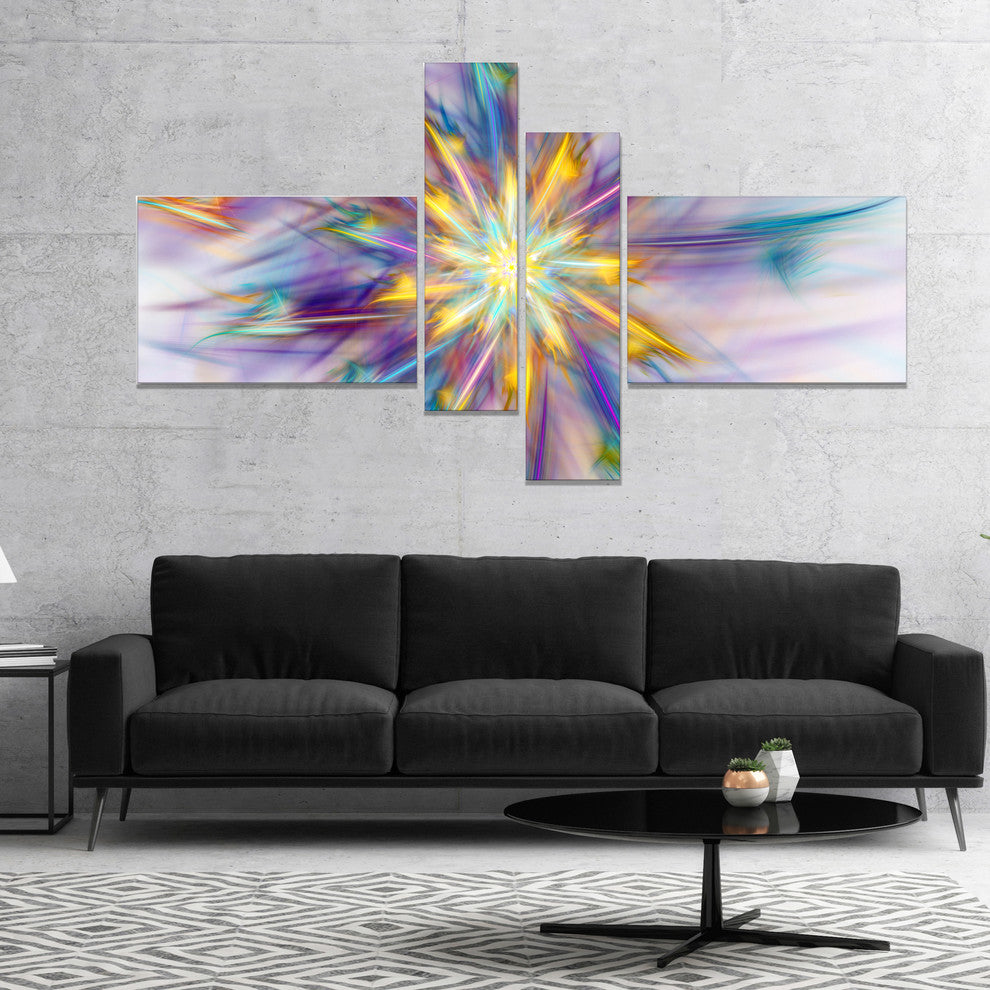 Large Exotic Colorful Flower, Floral Canvas Art Print, 60"x32", 4 panels
