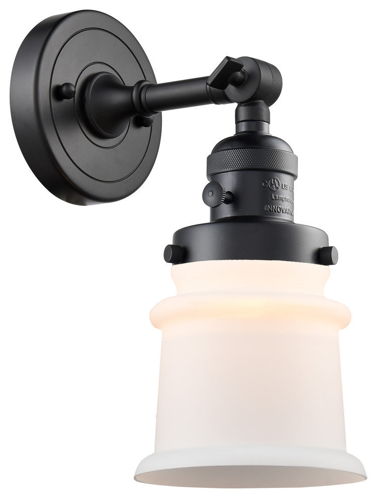 Small Canton 1-Light Sconce, Matte Black, Matte White