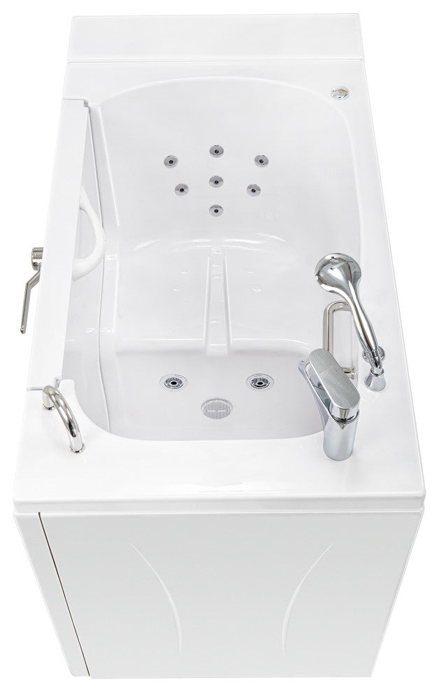 Ella Wheelchair Transfer 32"x52" Walk-In Bathtub,Outswing Door,Faucet,Dual Drain