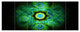 Cabalistic Bright Green Texture, Abstract Canvas Art Print, 70"x28", 6 Panels