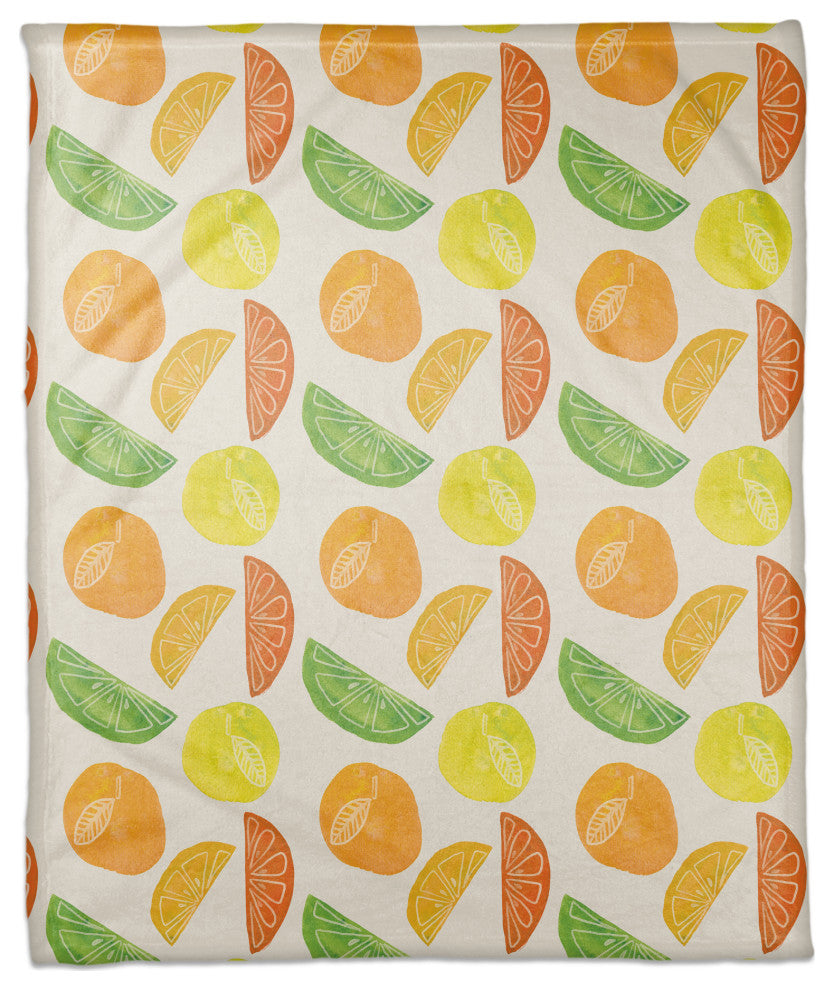 Citrus Fruit Pattern 50"x60" Coral Fleece Blanket