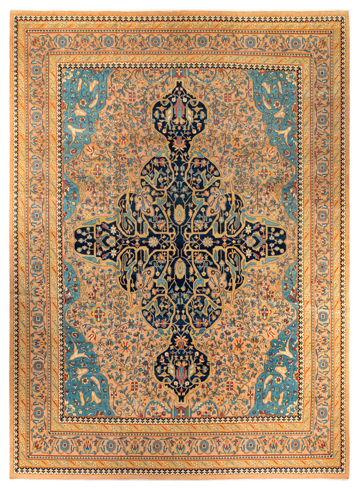 Eclectic, One-of-a-Kind Handmade Area Rug Beige, 15' 10" x 11' 10"