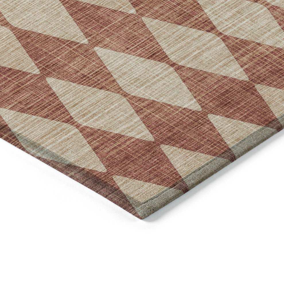 Machine Washable Indoor/Outdoor Chantille ACN578 Paprika 5'' x 7''6" Rug