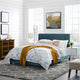 Sea Blue Amira Queen Performance Velvet Bed