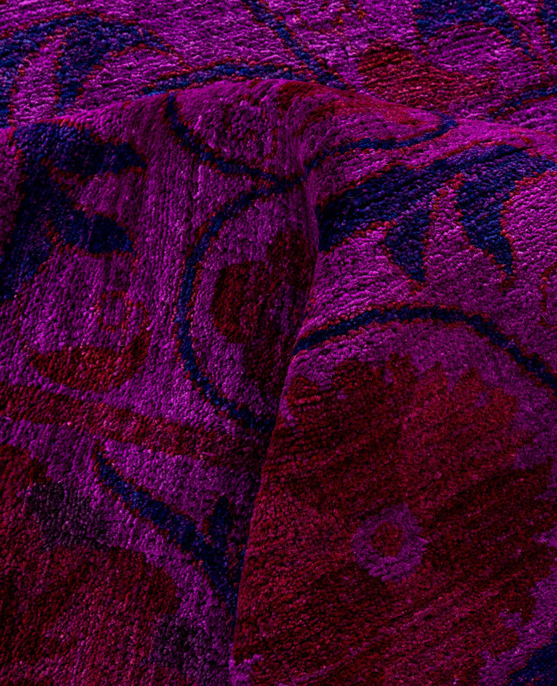Overdyed One-of-a-Kind Hand-Knotted Area Rug Purple, 10' 2" x 14' 6"