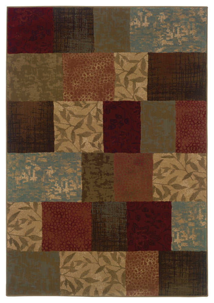 Oriental Weavers Hudson Green/Red Geometric Indoor Area Rug 7'8"X10'10"