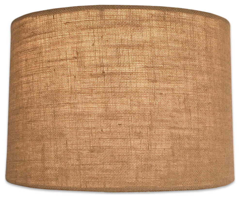 Royal Designs Shallow Drum Hardback Lampshade, Burlap, 9"x10"x7"