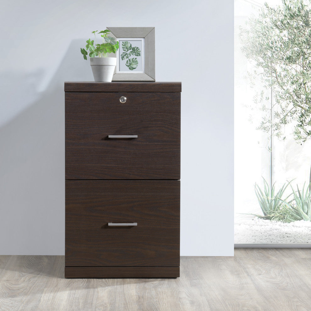 Alpine 2-Drawer Vertical File With Lockdowel Fastening System, Espresso Finish