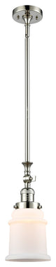 Canton 1-Light Mini Pendant, Polished Nickel, Matte White
