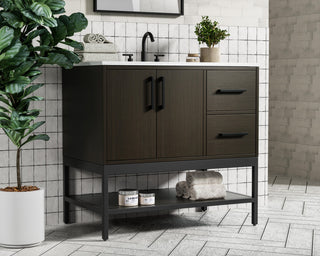 Home Living 36" Single Bathroom Vanity, Mocha Brown