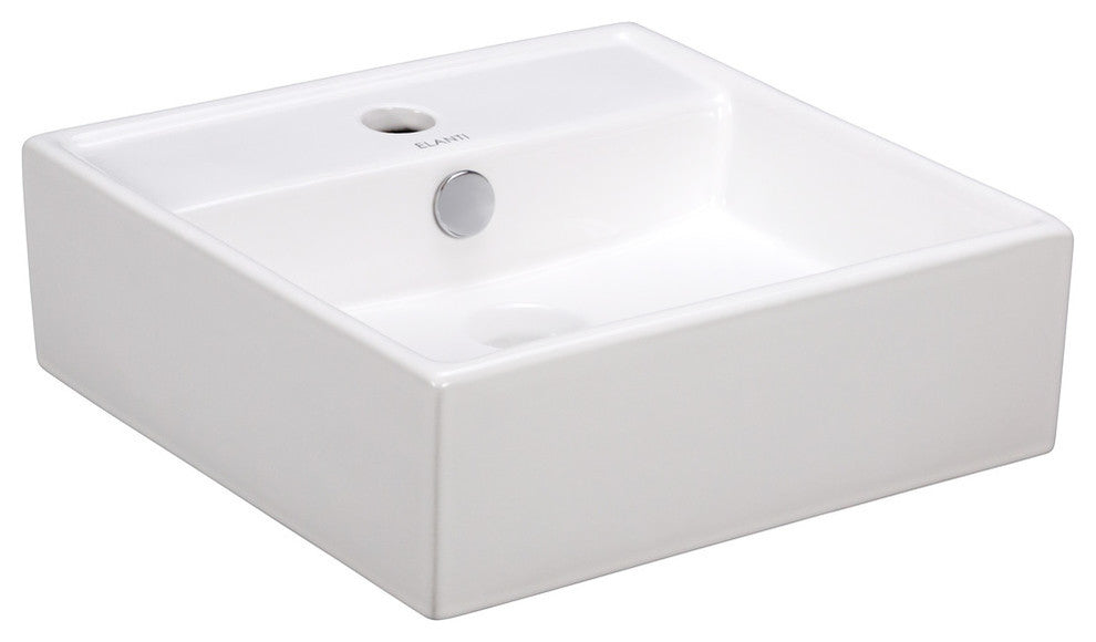 Porcelain White Wall-Mounted Square Sink