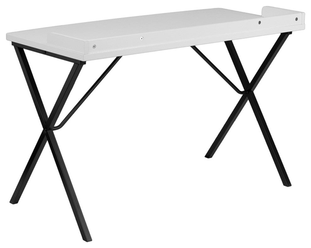 Office Table Desk, Flint, Small, White