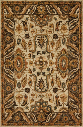 Victoria Rug, Ivory/Dark Taupe, 5'0"x7'6"