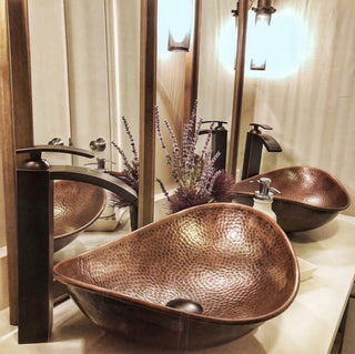 Confucius 19" Vessel Bathroom Sink in Copper