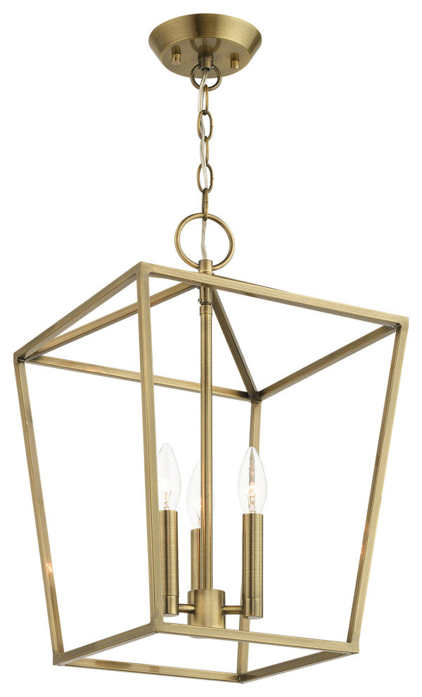 Devone 3 Light Antique Brass Lantern