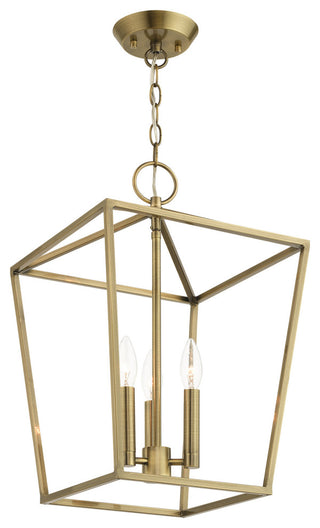 Devone 3 Light Antique Brass Lantern