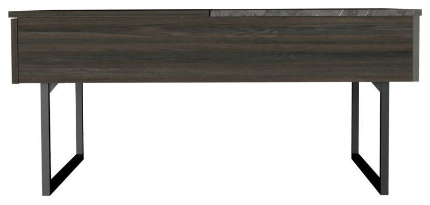 DEPOT E-SHOP Toronto Lift Top Coffee Table, 2 Legs,1 Drawer,Carbon Espresso/Onyx