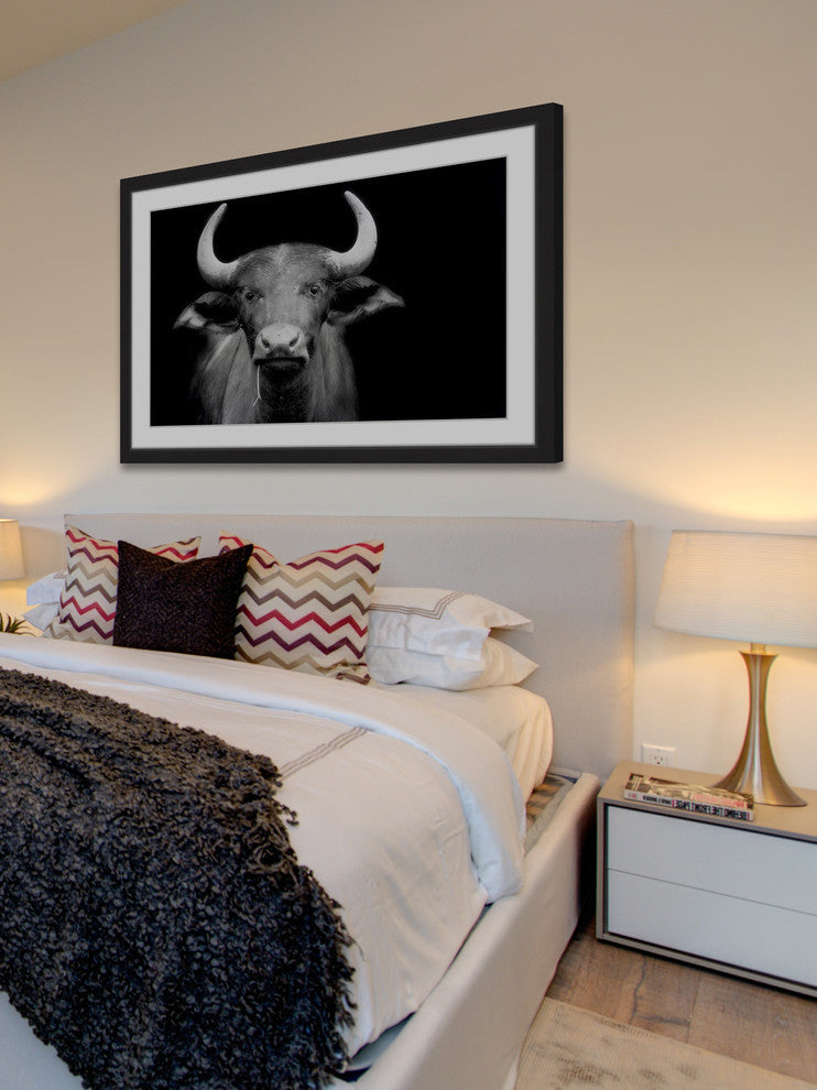 Marmont Hill, "Cow Stare" Framed Painting Print, 36x24