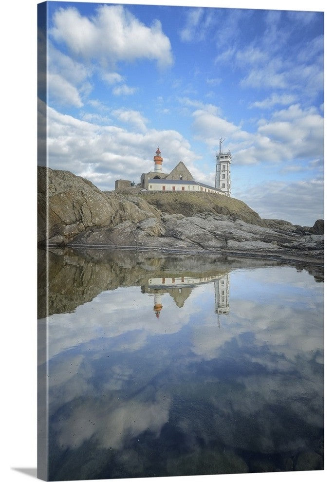 "Bretagne, miroir de la Pointe Saint Mathieu" Wrapped Canvas Art Print, 24"x3...