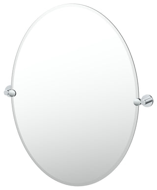 Reveal Frameless Oval Mirror, Chrome, 32"