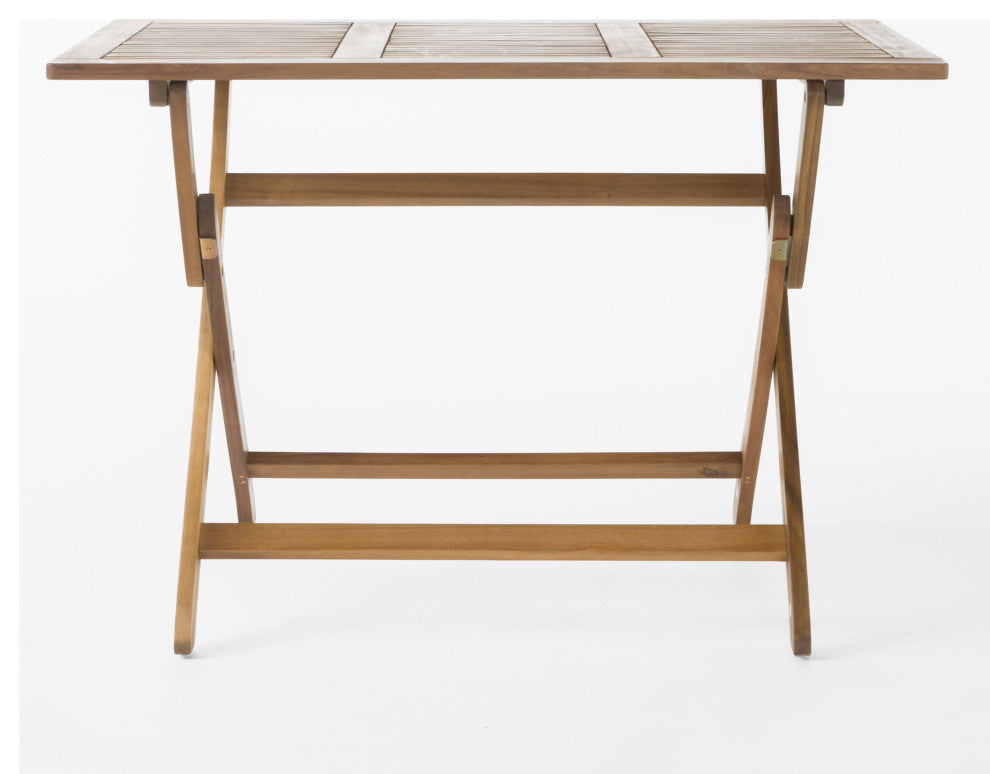 GDF Studio Vicaro Outdoor Acacia Wood Foldable Dining Set