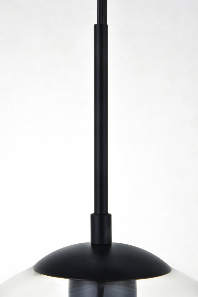 Betty 1-Light Black Plug-In Pendant With Clear Glass