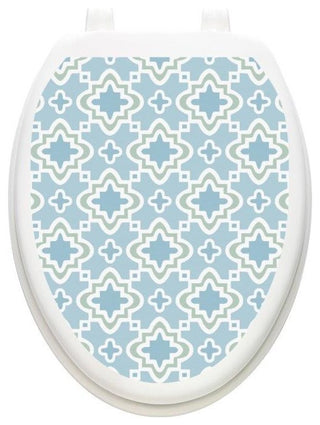 Seville Trellis Toilet Tattoos Seat Cover, Vinyl Lid Decal, Bathroom Decor, Elongated