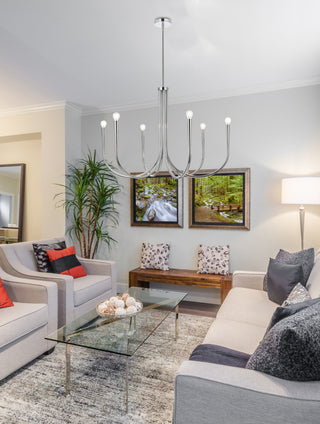 Home Living 36" Chandelier, Chrome