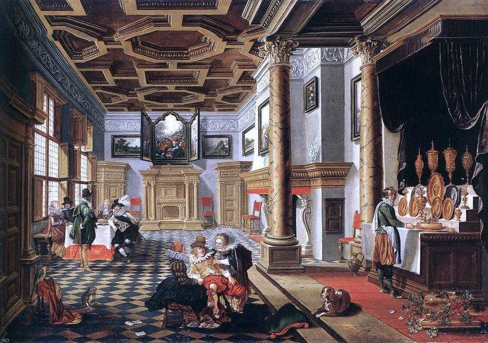 Bartholomeus Van Bassen Renaissance Interior With Banqueters Wall Decal